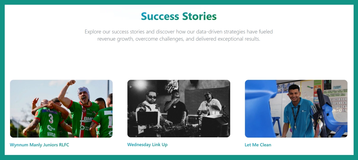 Boderia Success Stories page