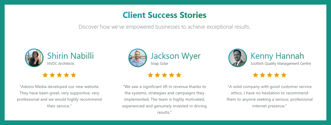 Boderia client testimonials