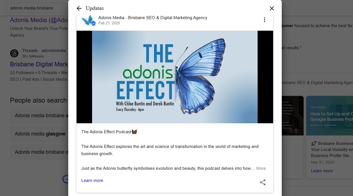 Boderia updates in GBP