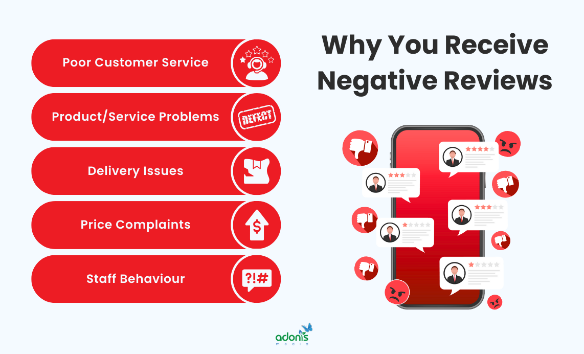 Reasons why you receive negative reviews